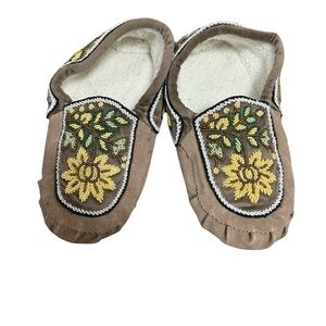 Brown Beaded Moccasins